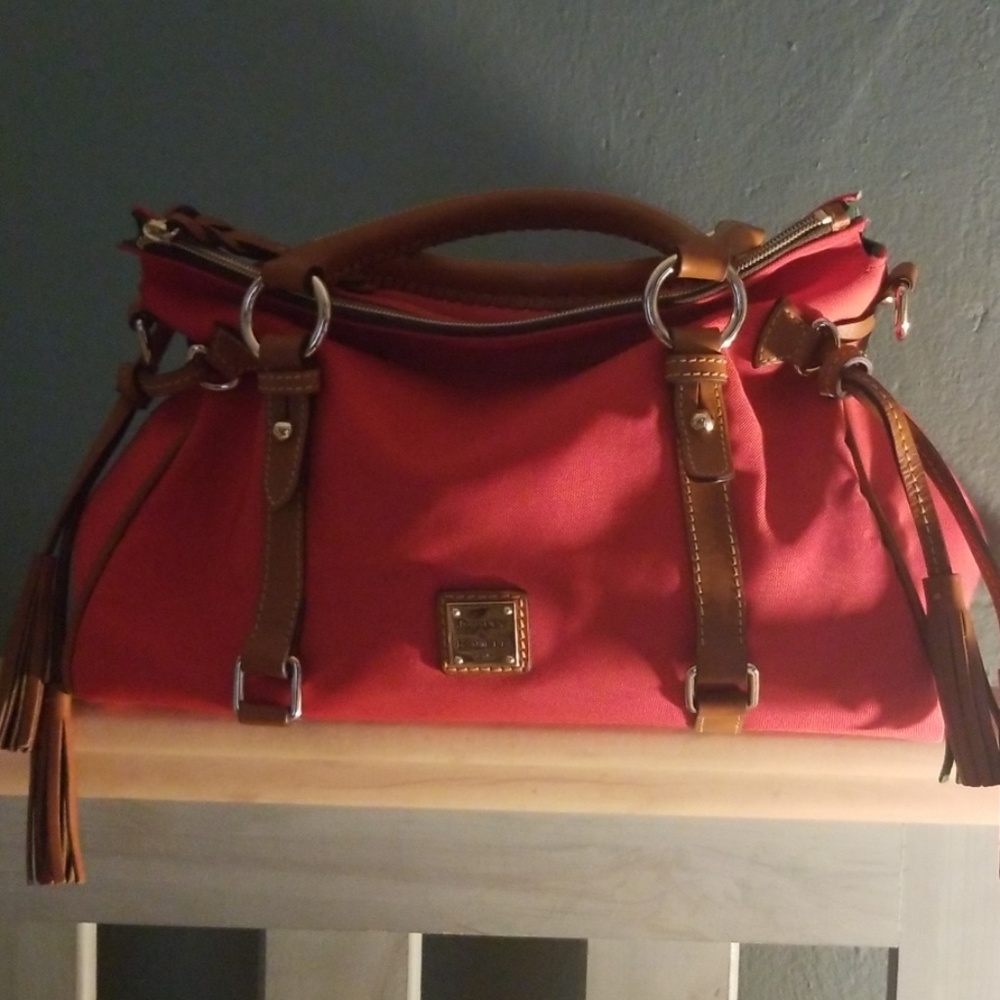 Dooney and Bourke medium satchel in canvas red